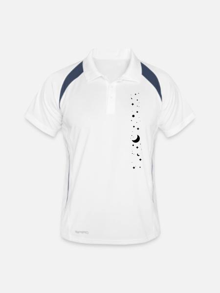 Sternenhimmel small - Männer Polo atmungsaktiv - Weiß/Navy - Vorne