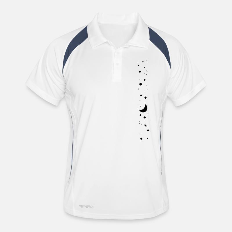 Sternenhimmel small - Männer Polo atmungsaktiv - Weiß/Navy