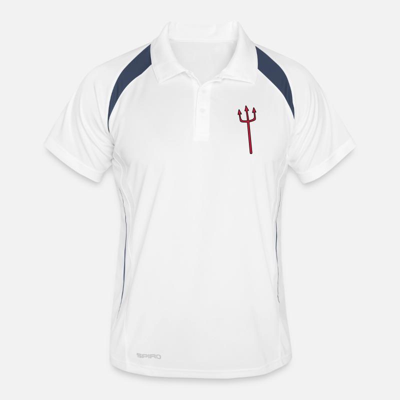 Devil Trident weapon lancing - Men's Polo breathable - white/navy