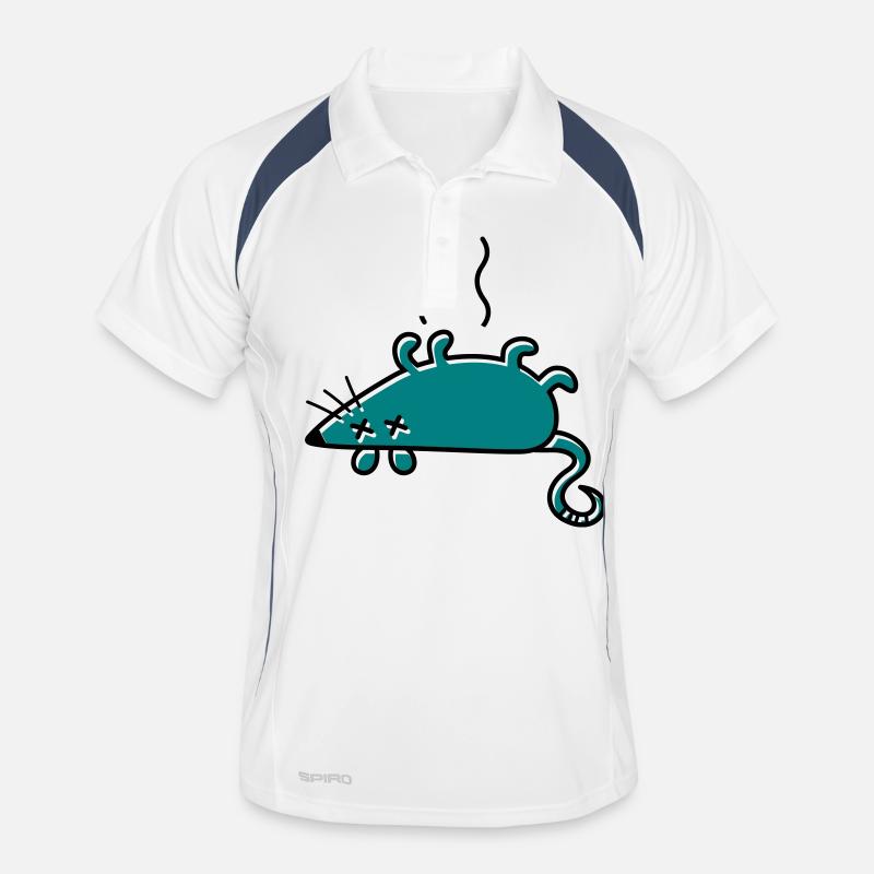 Une souris morte - Polo respirant Homme - blanc/marine