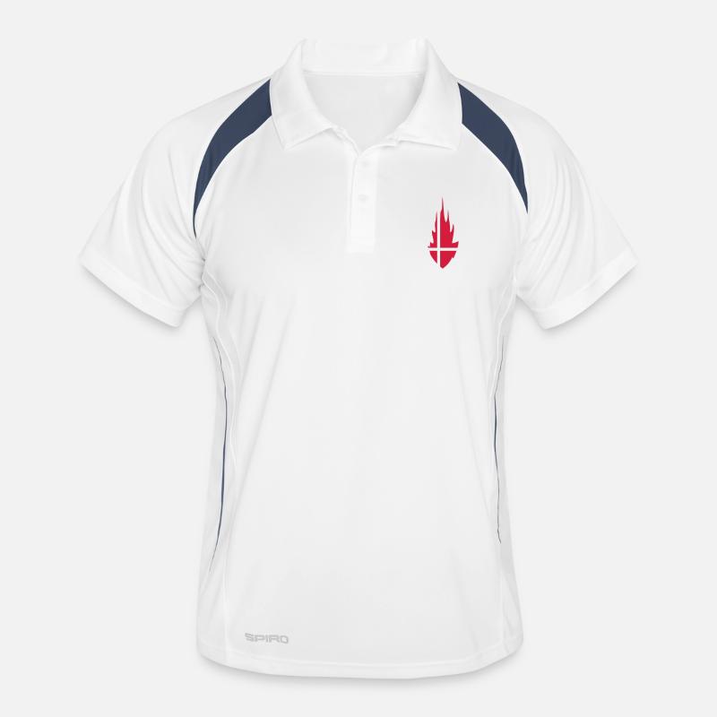 Denmark Danmark Fire Flame Design - Polo respirant Homme - blanc/marine