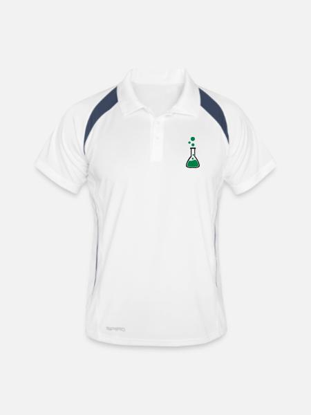 Test tube - Men's Polo breathable - white/navy - Front
