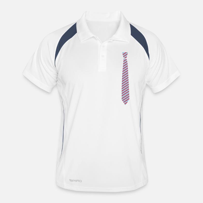 cravate 2 - Polo respirant Homme - blanc/marine