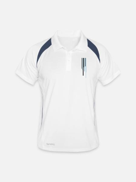 Many strokes pattern - Men's Polo breathable - white/navy - Front