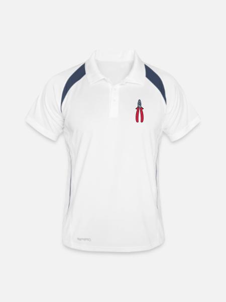 pliers pull nip off greifzange grab screw small na - Men's Polo breathable - white/navy - Front