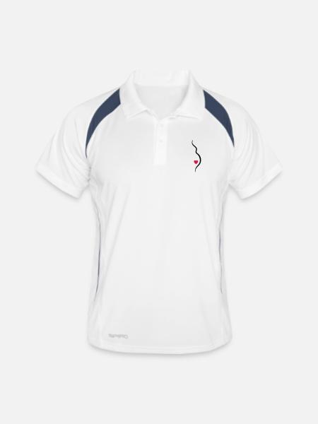 babybauch - Men's Polo breathable - white/navy - Front