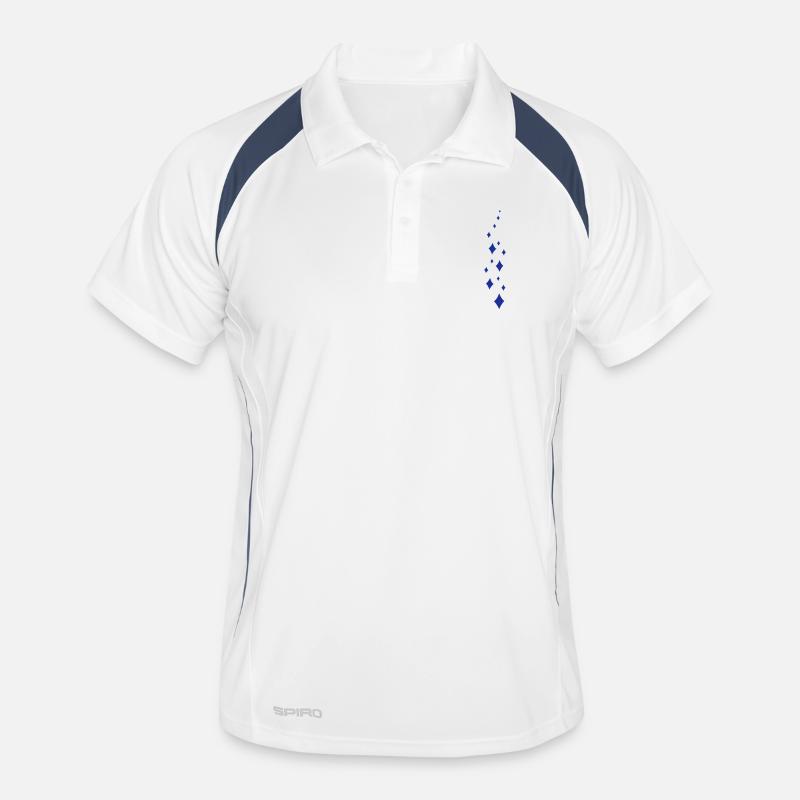 Check pattern glitter cloud - Men's Polo breathable - white/navy