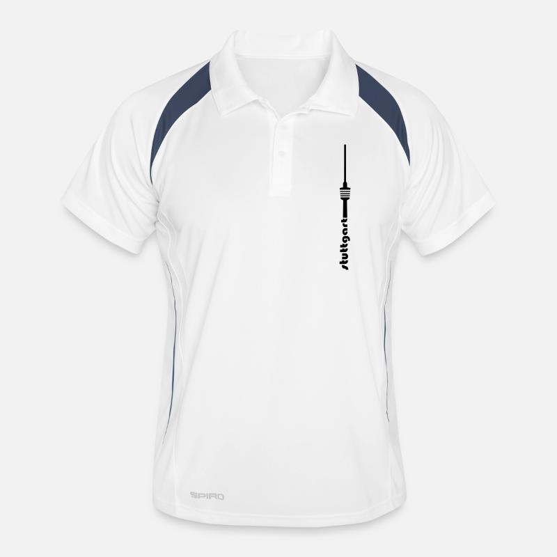 Stuttgart TV Tower font - Men's Polo breathable - white/navy