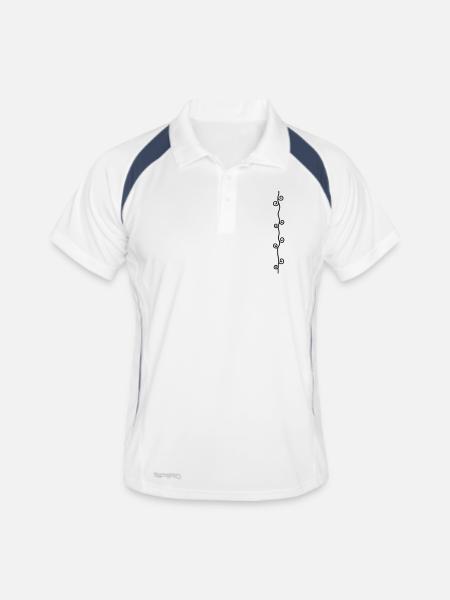 Spiralen Ranke - Männer Polo atmungsaktiv - Weiß/Navy - Vorne