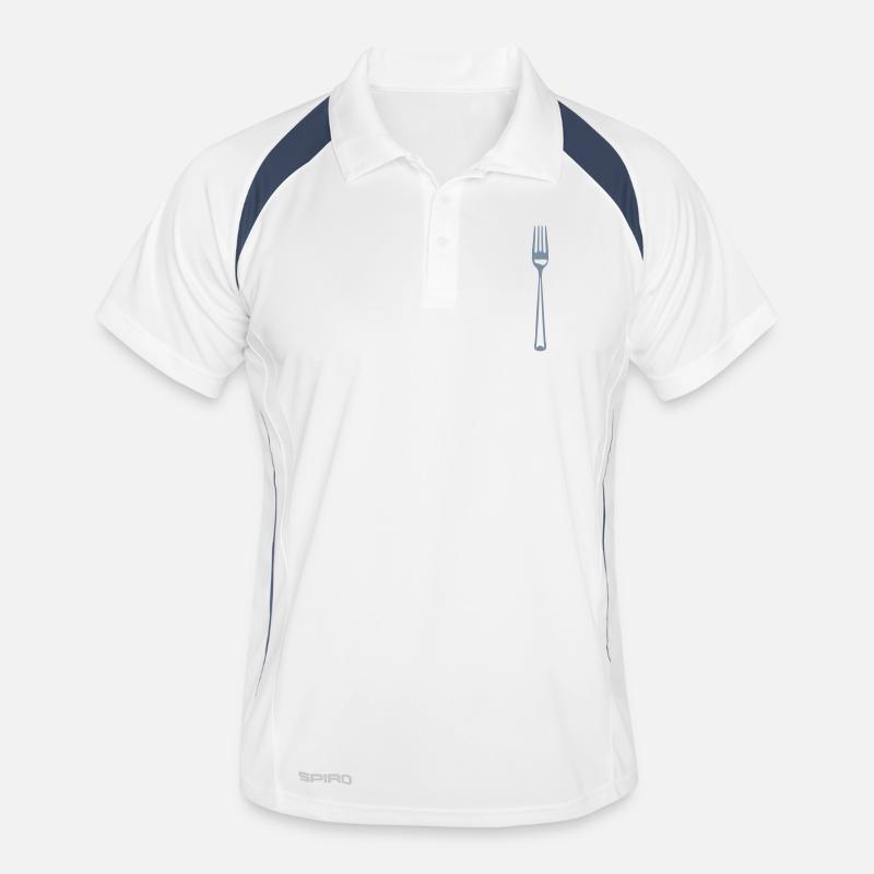 kitchen utensil fork kitchenware - Men's Polo breathable - white/navy