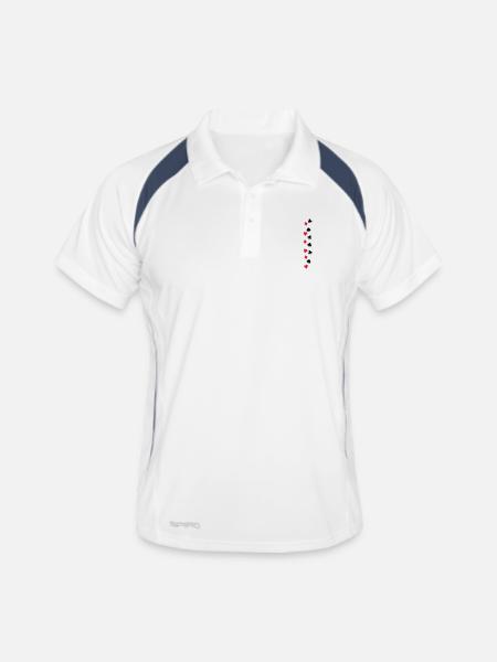 poker_symbole_f2 - Polo respirant Homme - blanc/marine - Devant
