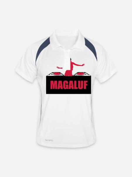 DJ Girl Sexy Magaluf Mallorca - Polo respirant Homme - blanc/marine - Devant