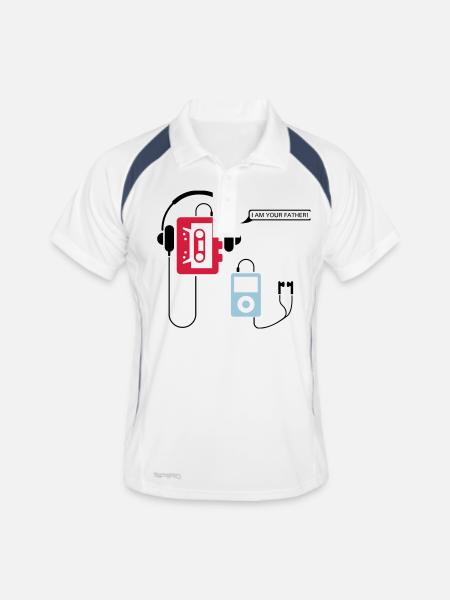POD 3 - Men's Polo breathable - white/navy - Front