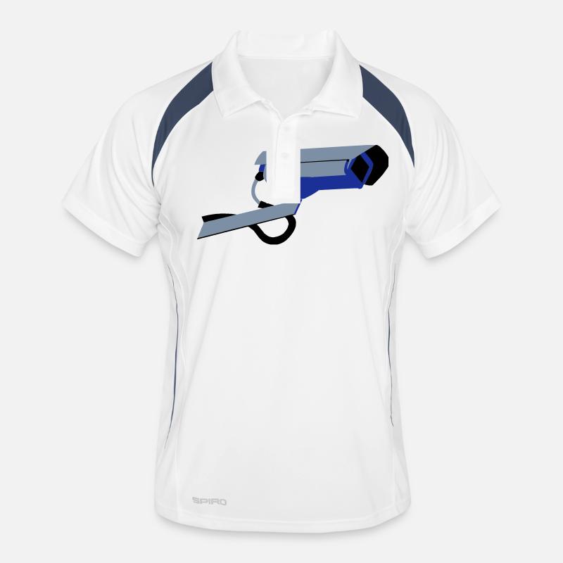 Security camera - Men's Polo breathable - white/navy