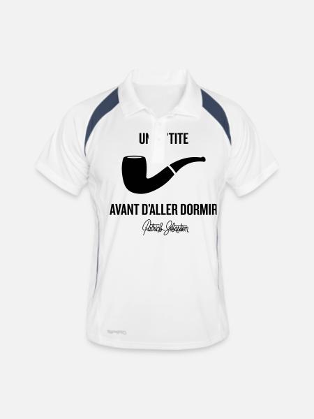 Une p'tite pipe - Polo respirant Homme - blanc/marine