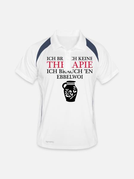 Frankfurter Apfelwein - Männer Polo atmungsaktiv - Weiß/Navy - Vorne