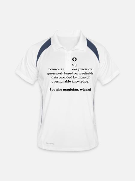 CEO - wizard - Männer Polo atmungsaktiv - Weiß/Navy - Vorne