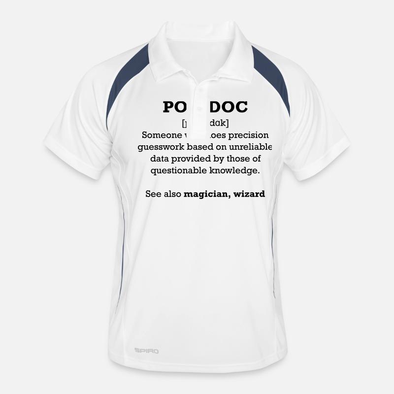 Postdoc - wizard - Männer Polo atmungsaktiv - Weiß/Navy