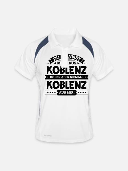 Mein Koblenz - Männer Polo atmungsaktiv - Weiß/Navy - Vorne