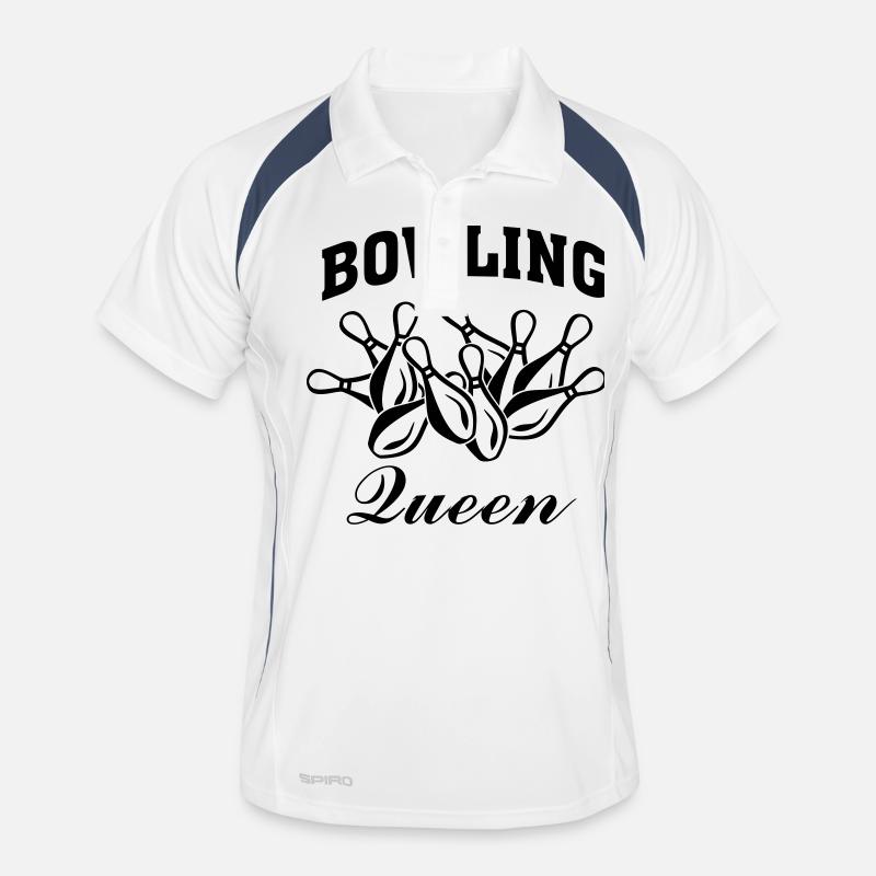 Bowling Queen - Männer Polo atmungsaktiv - Weiß/Navy