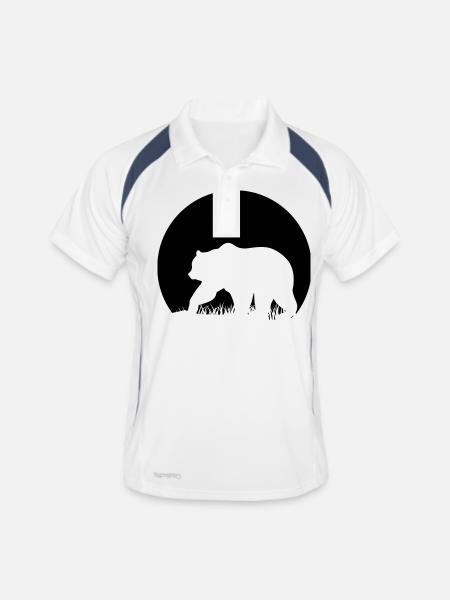L'ours au clair de lune - Polo respirant Homme - blanc/marine - Devant