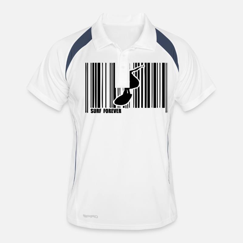 Kitesurf-Bar-Code - Männer Polo atmungsaktiv - Weiß/Navy