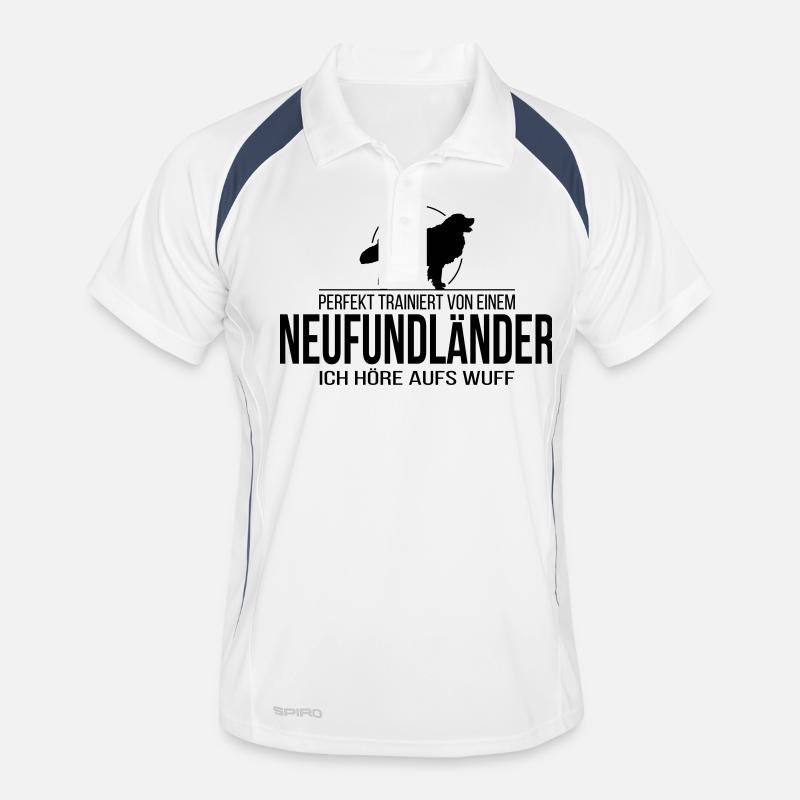 NEUFUNDLÄNDER wuff - Männer Polo atmungsaktiv - Weiß/Navy