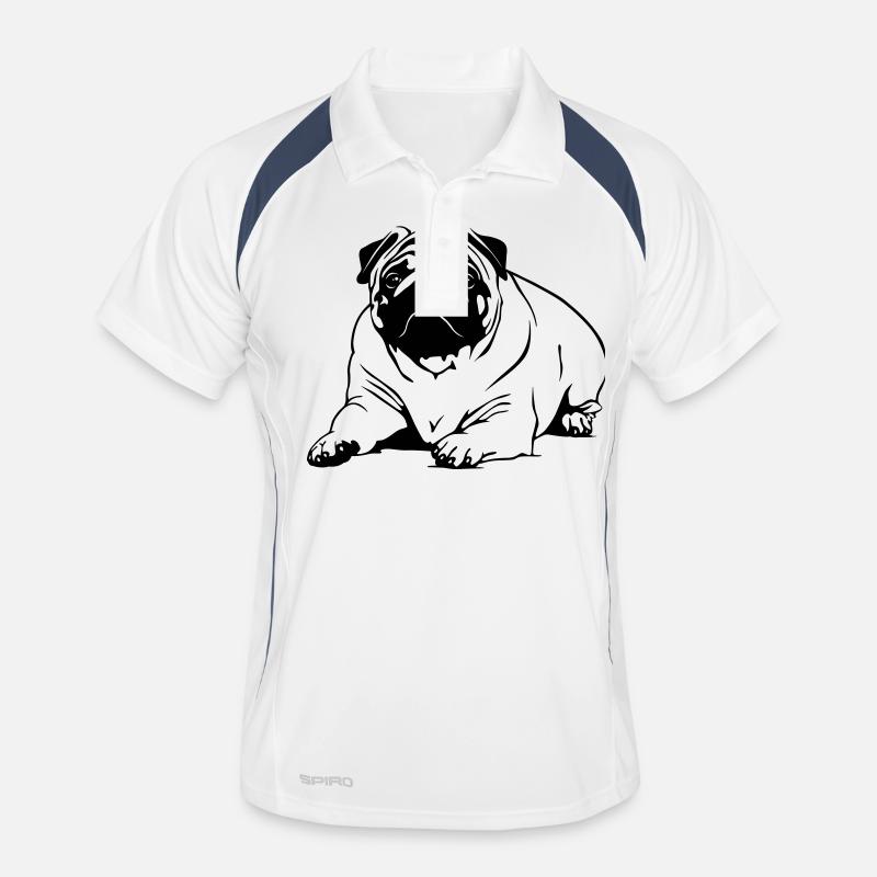 Mops - liegend Männer Polo atmungsaktiv