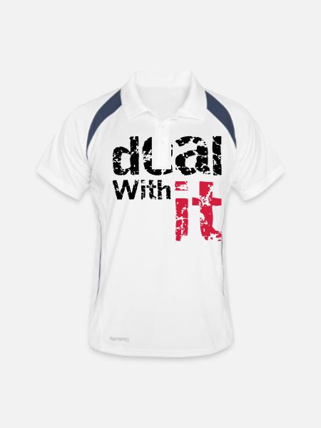 deal with it - Polo respirant Homme - blanc/marine - Devant