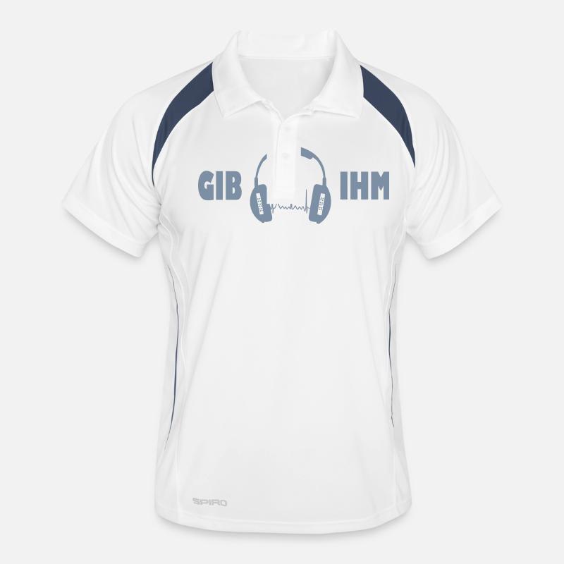 gib ihm kopfhörer exit-shirt - Männer Polo atmungsaktiv - Weiß/Navy