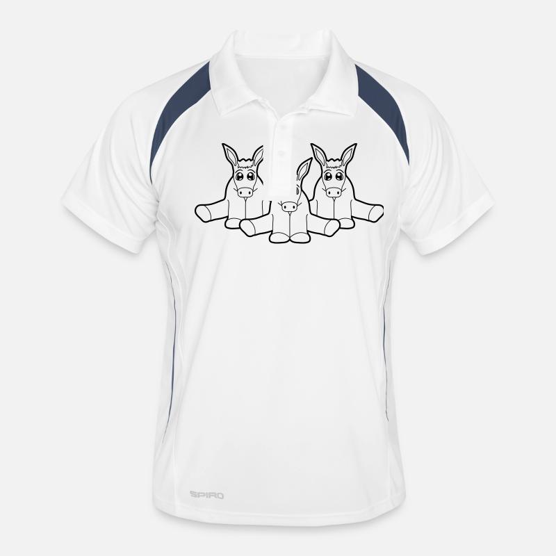 3 friends small baby cute cute sitting donkey pf Men's Polo breathable