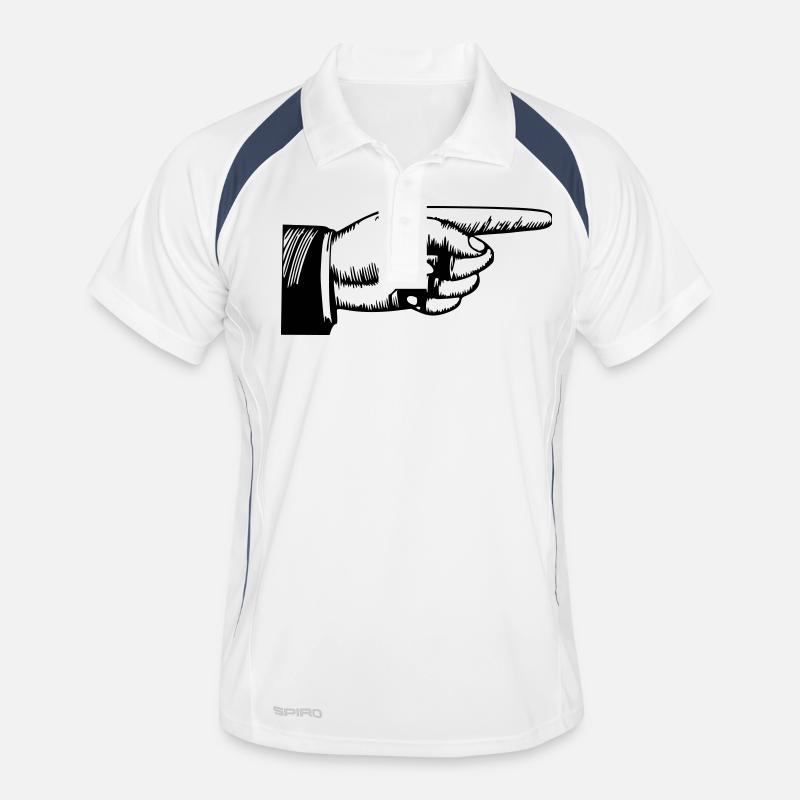 Zeigefinger Hand - Männer Polo atmungsaktiv - Weiß/Navy