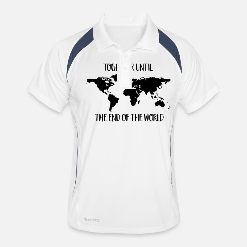World tour - Men's Polo breathable - white/navy