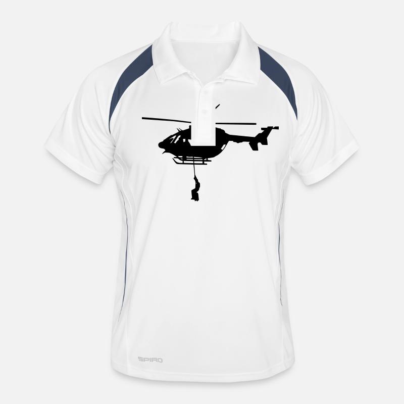 helicoptere ec 145 type dragon securité civile Polo respirant Homme