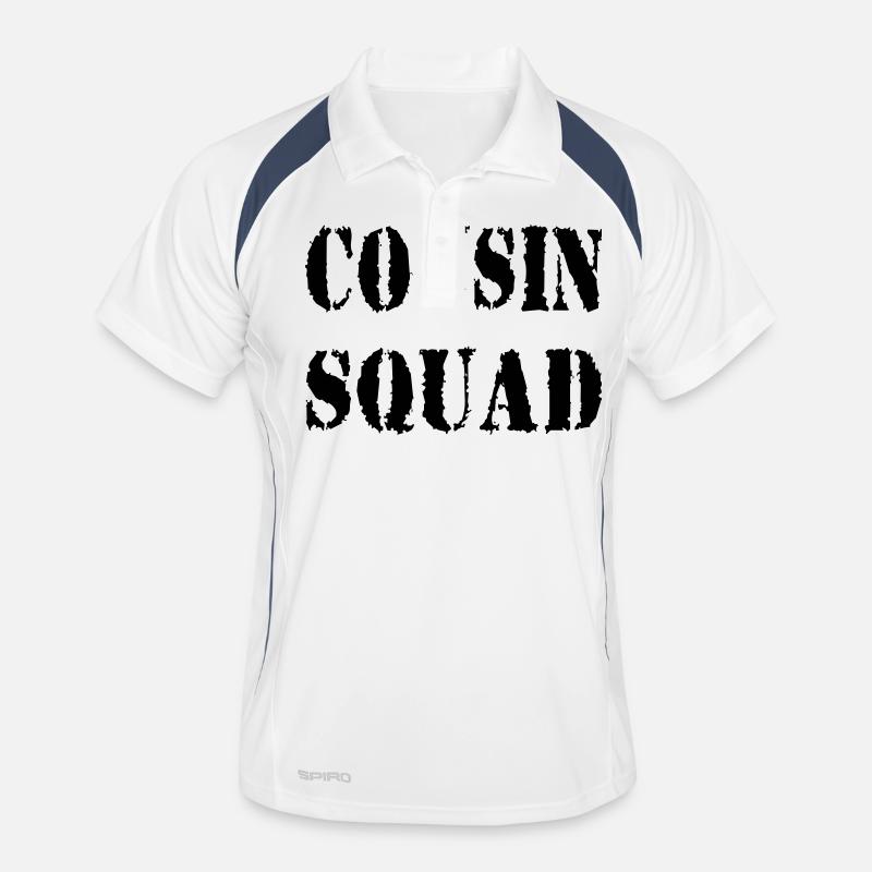 Cousin Squad - Männer Polo atmungsaktiv - Weiß/Navy