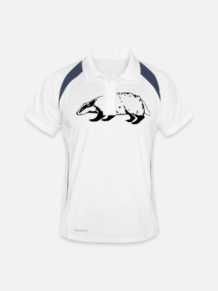 badger's - Men's Polo breathable - white/navy - Front