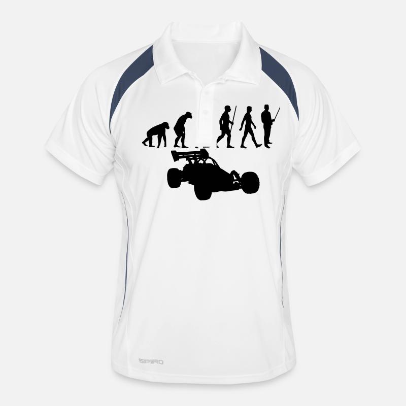 Evolution rc car - Männer Polo atmungsaktiv - Weiß/Navy