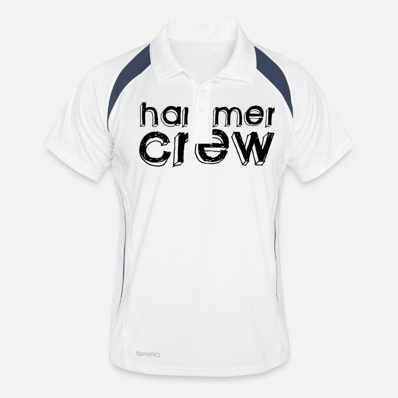 hammer crew - Männer Polo atmungsaktiv - Weiß/Navy