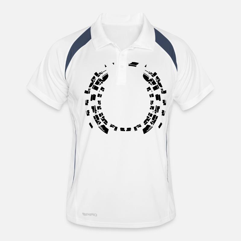 Circle border pattern round frame Men's Polo breathable