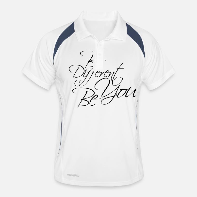 Be Different Be You Design - Männer Polo atmungsaktiv - Weiß/Navy