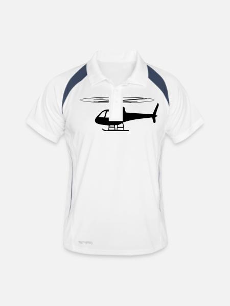 Hubschrauber Helikopter spass - Polo respirant Homme - blanc/marine - Devant