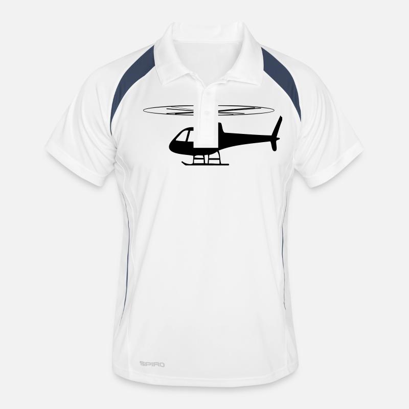 Hubschrauber Helikopter spass - Men's Polo breathable - white/navy
