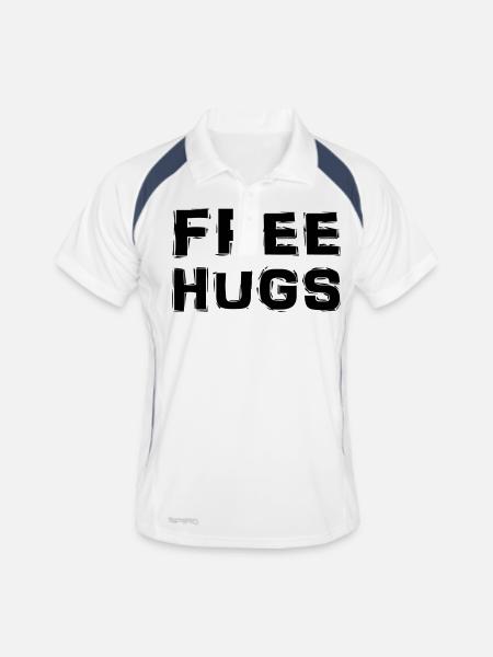 Free Hugs - Men's Polo breathable - white/navy - Front