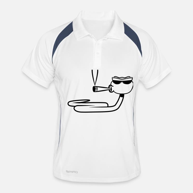 Snake funny sunglasses smoke pot joint - Men's Polo breathable - white/navy