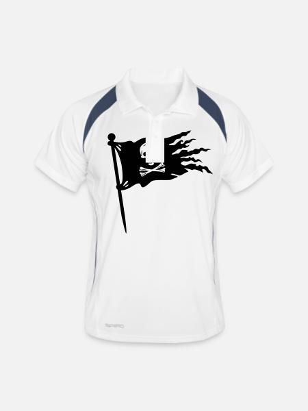 pirates drapeau - Polo respirant Homme - blanc/marine - Devant