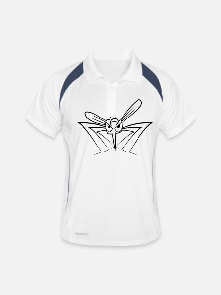piqûre de moustique - Polo respirant Homme - blanc/marine - Devant