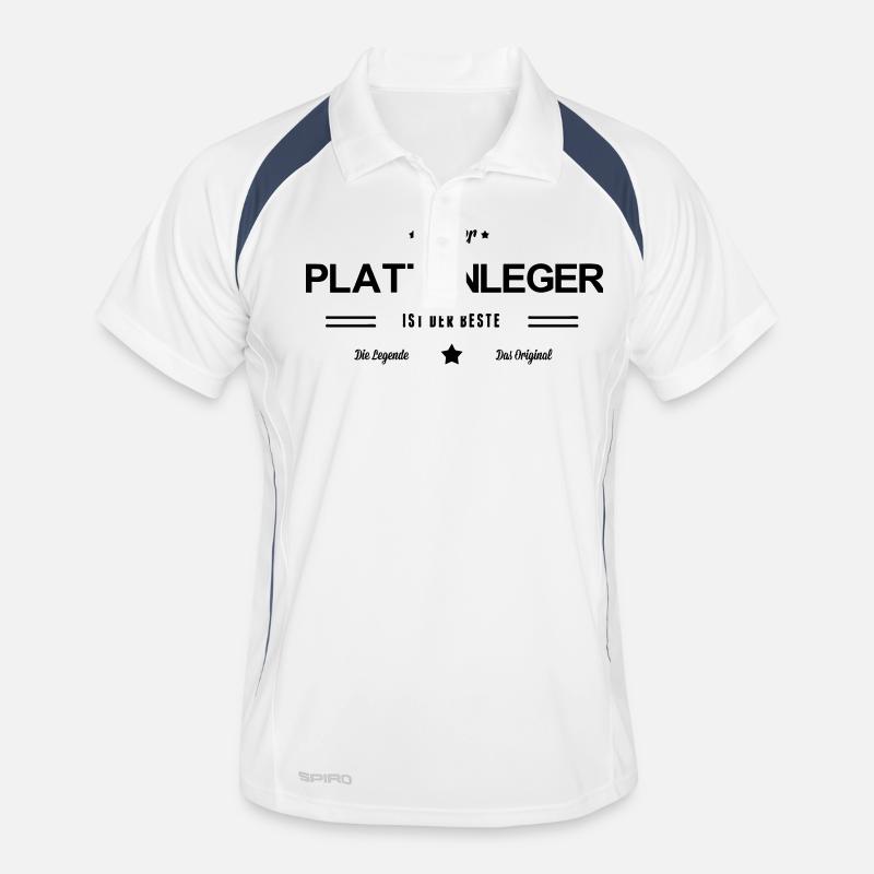 Bester Plattenleger - Männer Polo atmungsaktiv - Weiß/Navy