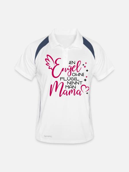 Angel without wings, called Mama - Men's Polo breathable - white/navy - Front