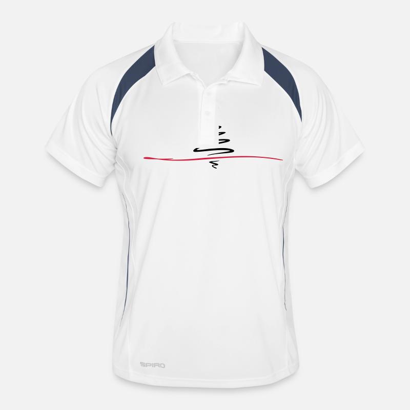 Weihnachten - Weihnachtsbaum - Männer Polo atmungsaktiv - Weiß/Navy