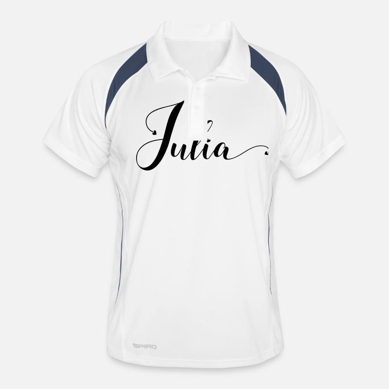 julia - Männer Polo atmungsaktiv - Weiß/Navy